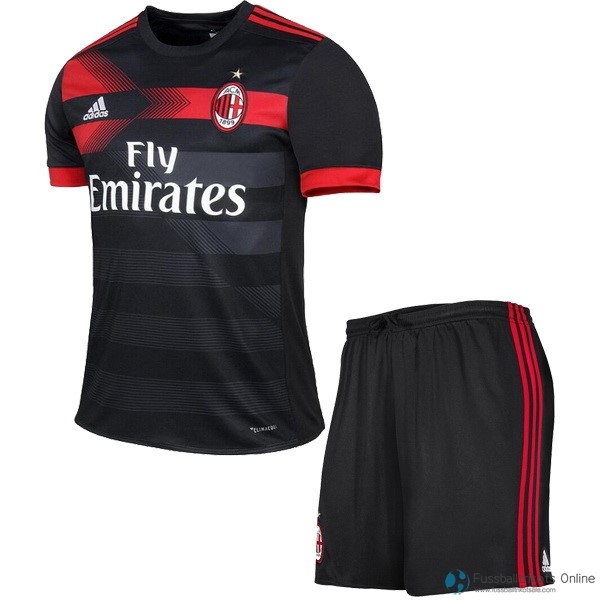 AC Milan Trikot Ausweich Kinder 2017-18 Schwarz Fussballtrikots Günstig